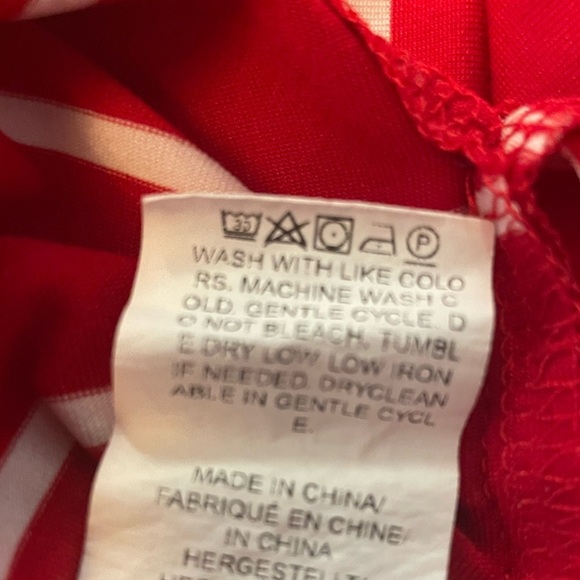 Red/White MIDI T-Shirt Dress Slits Stretch Size M work, travel - Picture 9 of 9